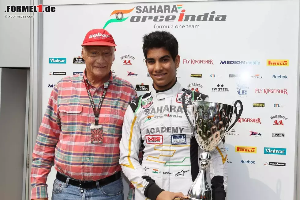 Foto zur News: Niki Lauda und das indische Nachwuchstalent Jehan Daruvala