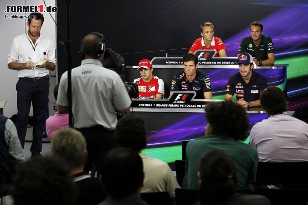 Foto zur News: Donnerstags-Pressekonferenz mit Max Chilton (Marussia), Giedo van der Garde (Caterham), Felipe Massa (Ferrari), Mark Webber (Red Bull) und Jean-Eric Vergne (Toro Rosso)