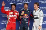 Gallerie: Sebastian Vettel (Red Bull) wieder auf der Pole-Position, Nico Rosberg (Mercedes) und Fernando Alonso (Ferrari) dahinter