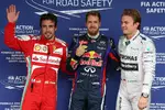 Gallerie: Sebastian Vettel (Red Bull) wieder auf der Pole-Position, Nico Rosberg (Mercedes) und Fernando Alonso (Ferrari) dahinter