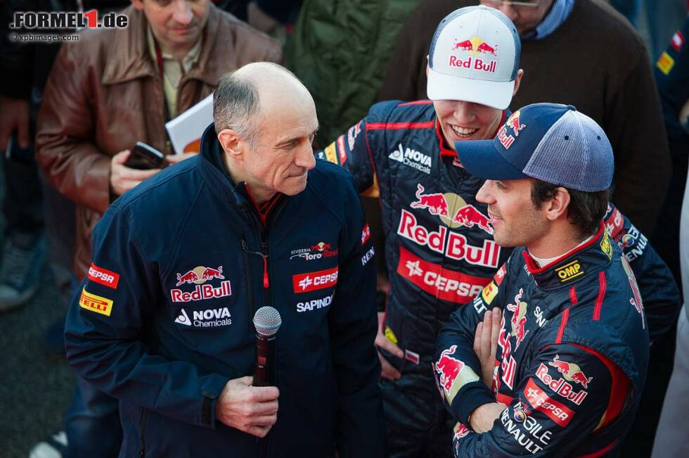 Foto zur News: Franz Tost, Daniil Kwjat und Jean-Eric Vergne (Toro Rosso)