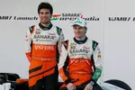 Foto zur News: Sergio Perez (Force India) und Nico Hülkenberg (Force India)