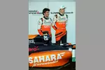 Foto zur News: Sergio Perez und Nico Hülkenberg (Force India)