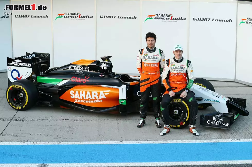 Foto zur News: Sergio Perez (Force India) und Nico Hülkenberg (Force India)