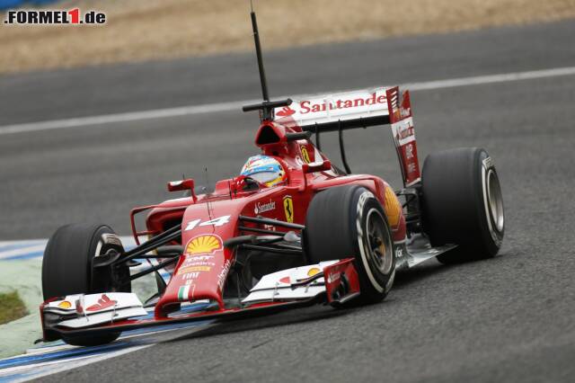 Foto zur News: ...dicht gefolgt von Ferrari-Ass Fernando Alonso. Der Spanier legte mit 115 Runden heute die meisten Kilometer zurück und kann zufrieden nach Hause gehen