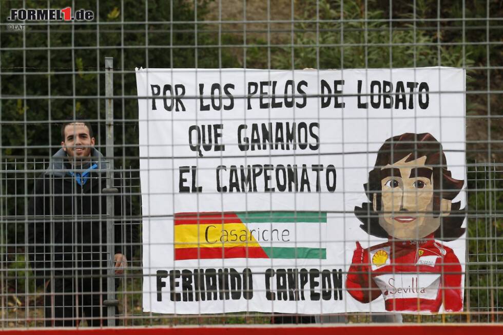 Foto zur News: Alonso-Fans haben ein Plakat gestaltet