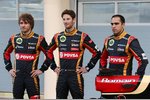 Foto zur News: Charles Pic, Romain Grosjean und Pastor Maldonado (Lotus)