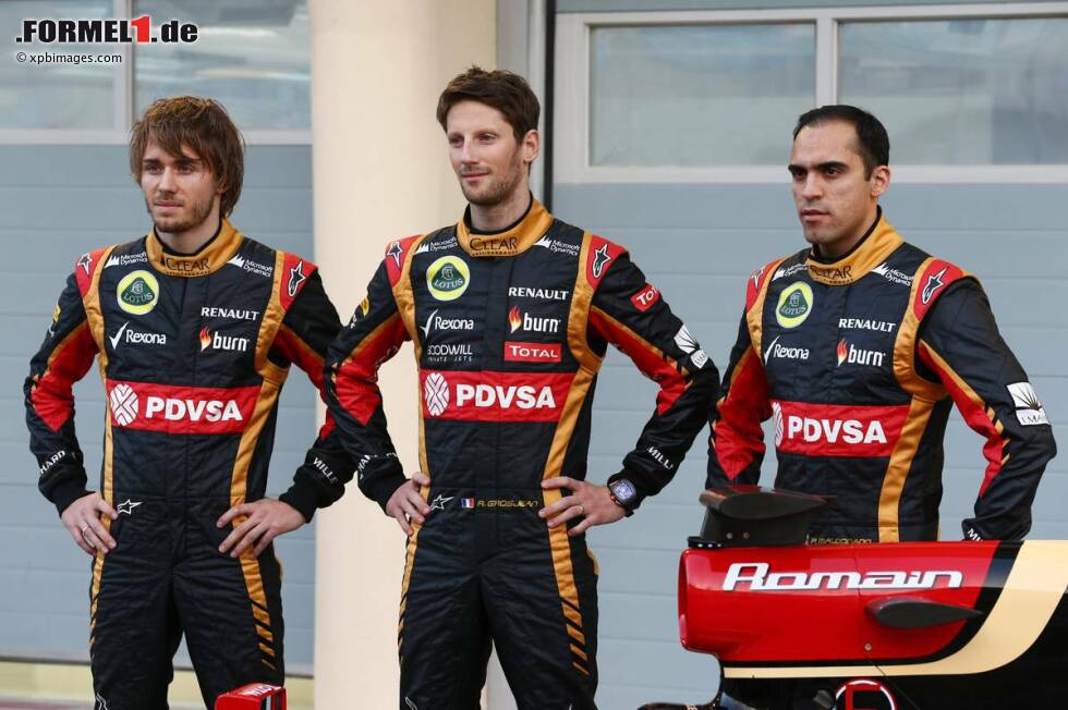 Foto zur News: Charles Pic, Romain Grosjean und Pastor Maldonado (Lotus)