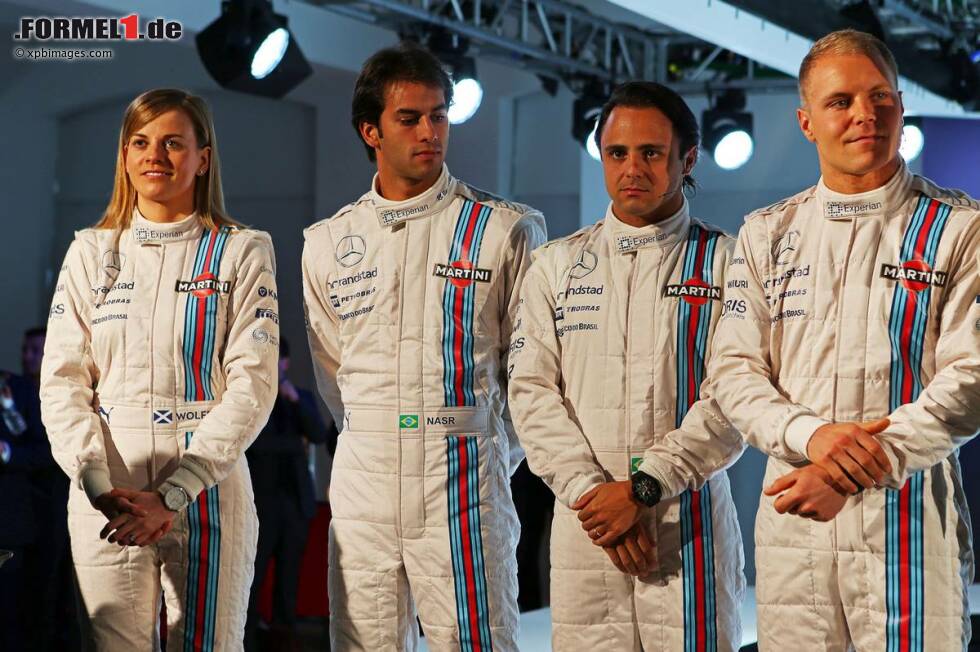 Foto zur News: Susie Wolff, Felipe Nasr, Felipe Massa und Valtteri Bottas (Williams)