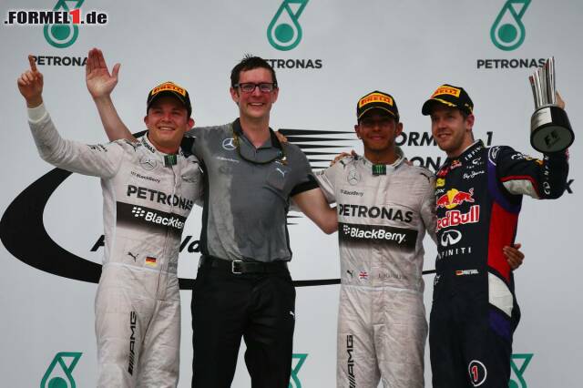 Foto zur News: Zweiter Sieg in Folge für Mercedes! Dieses Mal war es Lewis Hamilton - und auch Nico Rosberg stand als zweiter auf dem Podium.