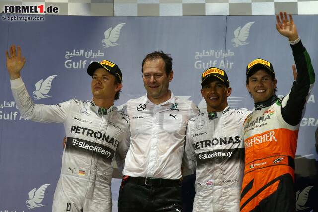 Foto zur News: Großer Jubel herrschte auf dem Podium - Mercedes bleibt die dominierende Kraft in der Formel 1.