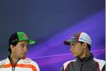 Foto zur News: Mexikaner unter sich: Sergio Perez (Force India) und Esteban Gutierrez (Sauber)