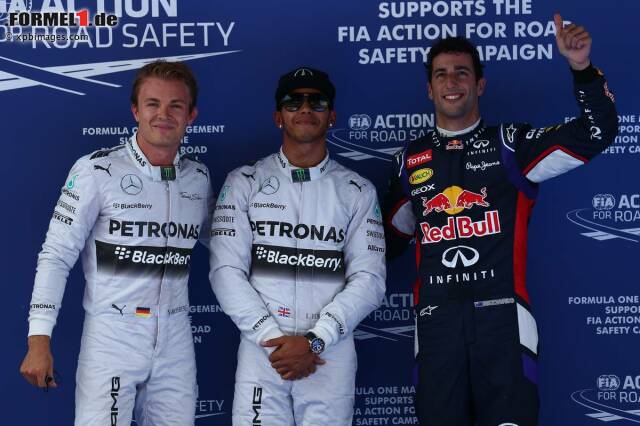 Foto zur News: Lewis Hamilton vor Nico Rosberg und Daniel Ricciardo - es hat sich nicht viel geändert am Kräfteverhältnis beim ersten Qualifying der Formel-1-Saison nach der Rückkehr nach Europa!