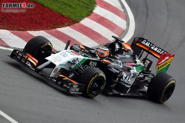 Schauen wir noch auf die weiteren zwei Deutschen im Feld. Da ist zum einen Nico Hülkenberg, der im Force India mit 1,594 Sekunden Abstand auf dem 13. Rang fuhr. Foto zur News: Schauen wir noch auf die weiteren zwei Deutschen im Feld. Da ist zum einen Nico Hülkenberg, der im Force India mit 1,594 Sekunden Abstand auf dem 13. Rang fuhr.
