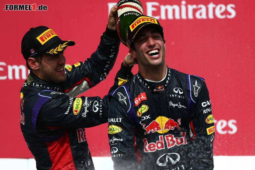 Foto zur News: Nicht Vettel, sondern Ricciardo landete den ersten Red-Bull-Sieg 2014.
