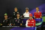 Foto zur News: Hinten: Marcus Ericsson (Caterham), Esteban Gutierrez (Sauber) und Max Chilton (Marussia); vorne: Sergio Perez (Force India), Daniel Ricciardo (Red Bull) und Fernando Alonso (Ferrari)