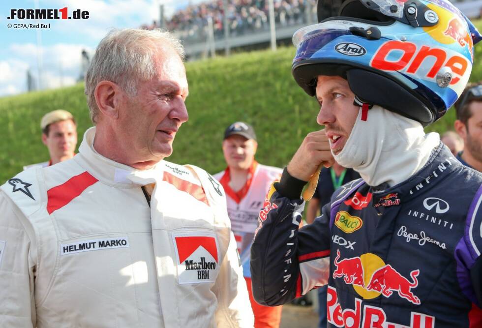 Foto zur News: Helmut Marko und Sebastian Vettel (Red Bull)