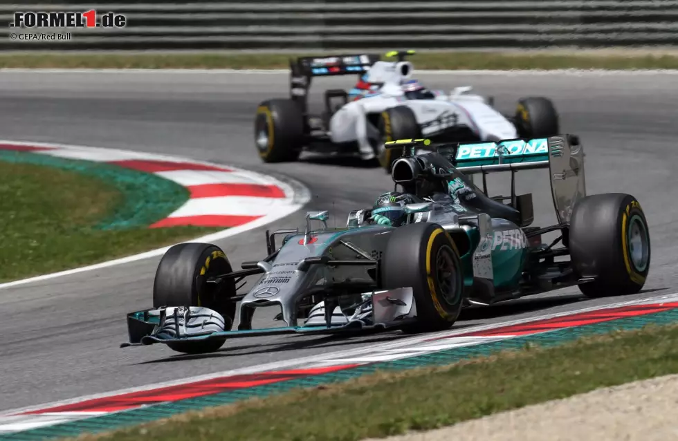 Foto zur News: Nico Rosberg (Mercedes) und Valtteri Bottas (Williams)