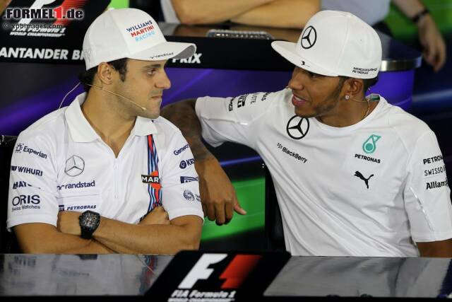 Foto zur News: Felipe Massa (Williams) und Lewis Hamilton (Mercedes) bei der Donnerstags-Pressekonferenz