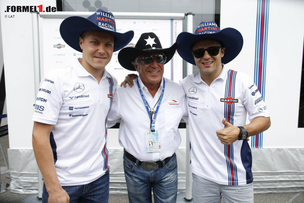 Foto zur News: Felipe Massa (Williams) und Valtteri Bottas (Williams) mit Mario Andretti