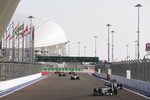 Foto zur News: Lewis Hamilton (Mercedes), Nico Rosberg (Mercedes) und Valtteri Bottas (Williams)