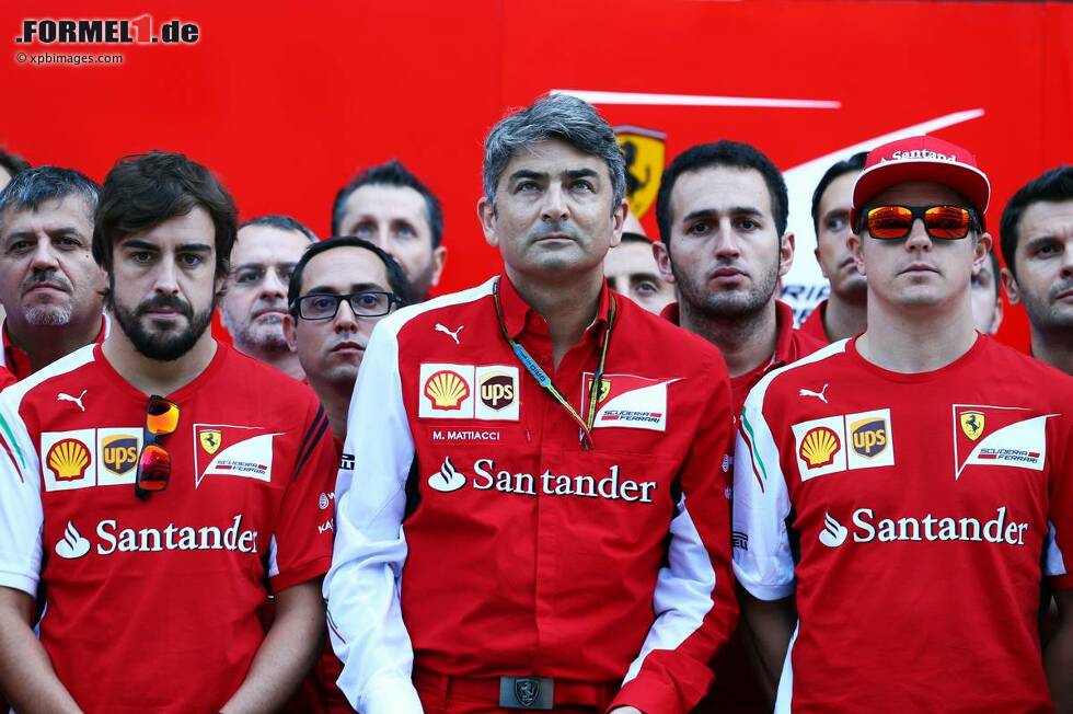 Foto zur News: Fernando Alonso (Ferrari), Marco Mattiacci, Jules Bianchi (Marussia) und Kimi Räikkönen (Ferrari)
