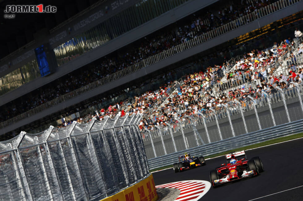 Foto zur News: Fernando Alonso (Ferrari) und Daniel Ricciardo (Red Bull)