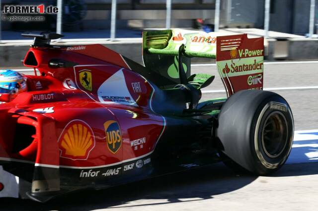 Foto zur News: Ferrari setzte in Austin einen neuen Heckflügel ein. Mit Flow-Viz-Farbe wurden die Luftströmungen abgebildet.