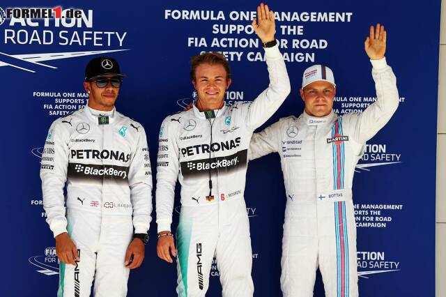 Foto zur News: Lewis Hamilton, Nico Rosberg und Valtteri Bottas