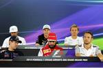 Foto zur News: FIA-Pressekonferenz mit Lewis Hamilton (Mercedes), Nico Hülkenberg (Force India), Nico Rosberg (Mercedes), Sebastian Vettel (Red Bull), Fernando Alonso (Ferrari) und Jenson Button (McLaren)