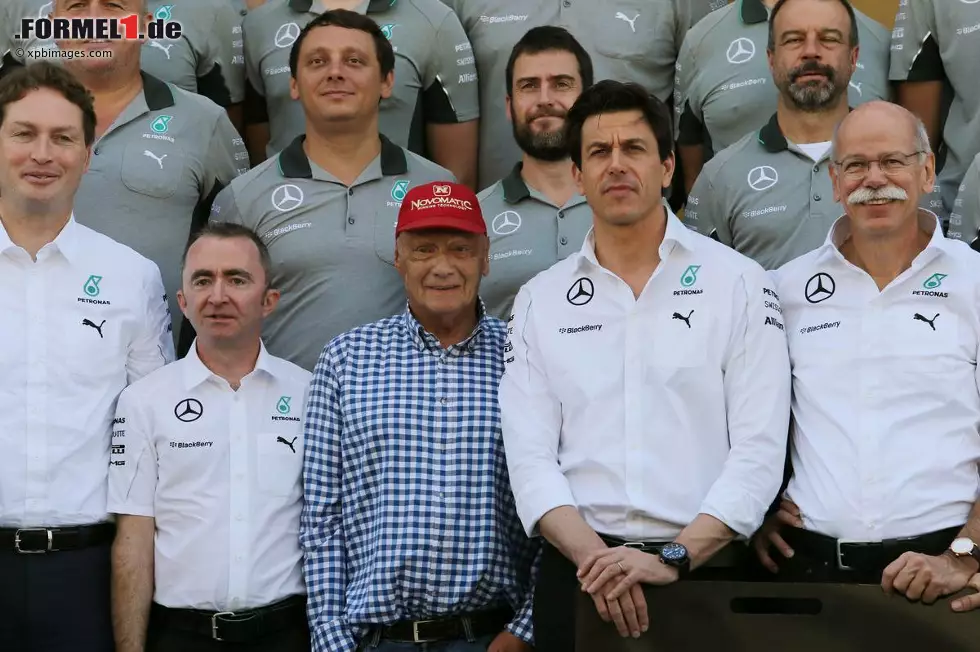 Foto zur News: Paddy Lowe, Niki Lauda, Toto Wolff und Dr. Dieter Zetsche