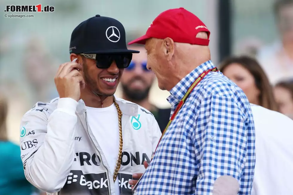 Foto zur News: Lewis Hamilton (Mercedes) und Niki Lauda