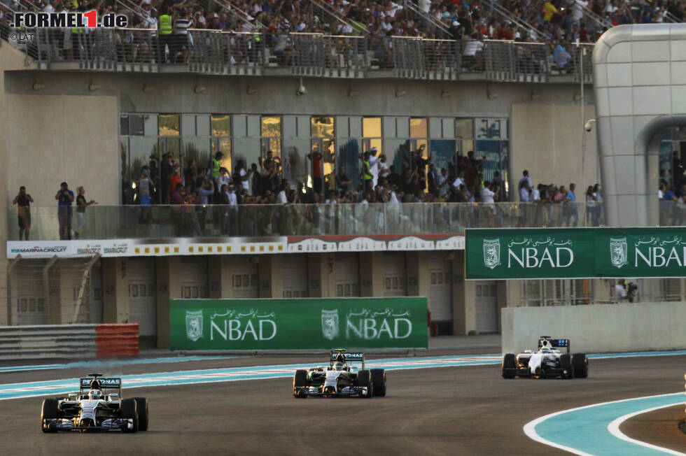 Foto zur News: Lewis Hamilton (Mercedes), Nico Rosberg (Mercedes) und Felipe Massa (Williams)