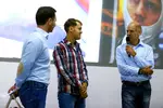 Foto zur News: Christian Horner, Sebastian Vettel und Adrian Newey