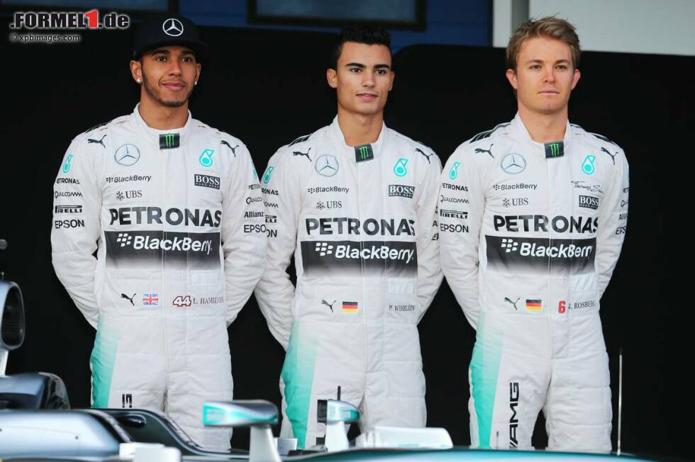 Foto zur News: Lewis Hamilton (Mercedes), Pascal Wehrlein (Mercedes DTM) und Nico Rosberg (Mercedes)