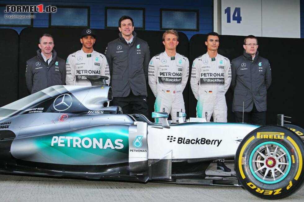 Foto zur News: Lewis Hamilton (Mercedes), Toto Wolff, Nico Rosberg (Mercedes) und Pascal Wehrlein (Mercedes DTM)