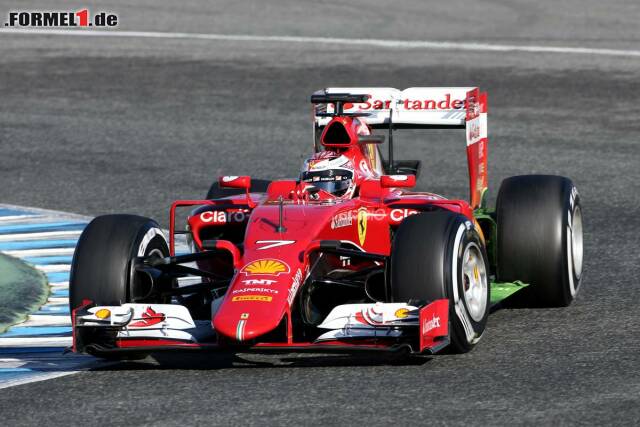 Foto zur News: Für Ferrari läuft es bei den Testfahrten. An drei von vier Tagen holten die Roten die Bestzeit, Kimi Räikkönen fuhr zum Abschluss mit 1:20.841 Minuten gar die schnellste Runde des gesamten Jerez-Tests.