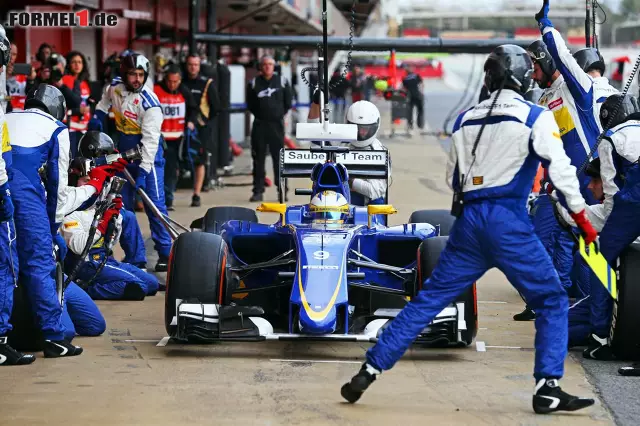 Am Nachmittag fährt Marcus Ericsson dann eine Rennsimulation inklusive Boxenstopps. Foto zur News: Am Nachmittag fährt Marcus Ericsson dann eine Rennsimulation inklusive Boxenstopps.