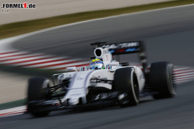 Foto zur News: Williams lässt die Hosen runter: Im Rahmen einer Qualifying-Simulation fährt Felipe Massa auf weichen Reifen eine Zeit von 1:23.500 Minuten. Das ist in diesem Jahr die schnellste Runde in Barcelona und über eineinhalb Sekunden unter der Pole-Zeit von 2014.