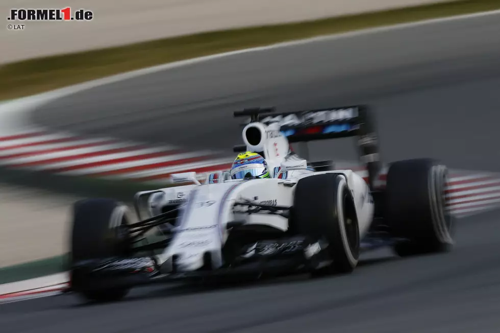 Foto zur News: Williams lässt die Hosen runter: Im Rahmen einer Qualifying-Simulation fährt Felipe Massa auf weichen Reifen eine Zeit von 1:23.500 Minuten. Das ist in diesem Jahr die schnellste Runde in Barcelona und über eineinhalb Sekunden unter der Pole-Zeit von 2014.