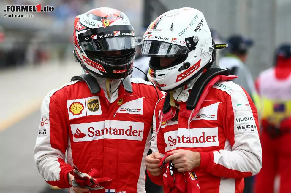 Foto zur News: Kimi Räikkönen und Sebastian Vettel (Scuderia Ferrari)