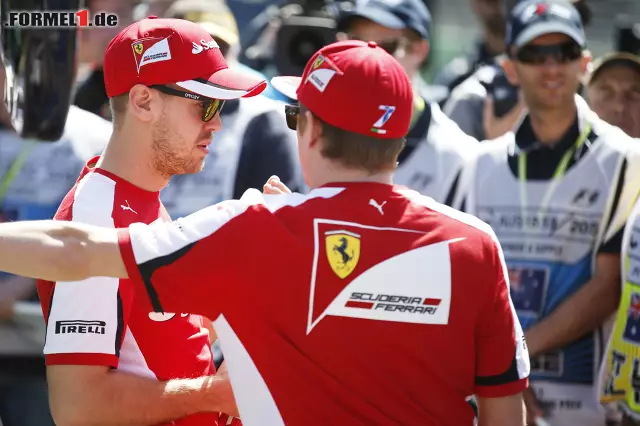 Sebastian Vettel mit Kimi Räikkönen (Scuderia Ferrari) Foto zur News: Sebastian Vettel mit Kimi Räikkönen (Scuderia Ferrari)