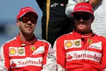 Foto zur News: Sebastian Vettel (Ferrari) und Kimi Räikkönen (Ferrari)