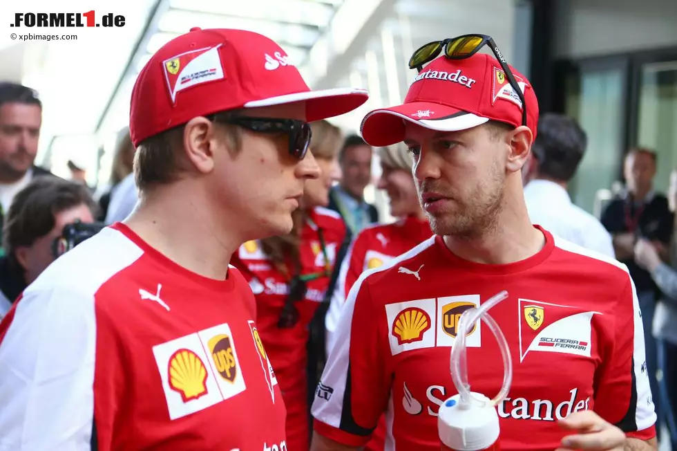 Foto zur News: Sebastian Vettel (Ferrari) und Kimi Räikkönen (Ferrari)