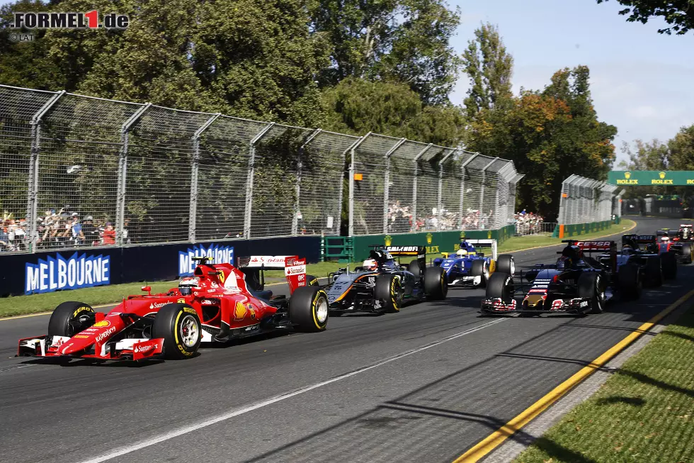 Foto zur News: Kimi Räikkönen (Ferrari), Nico Hülkenberg (Force India), Max Verstappen (Toro Rosso) und Marcus Ericsson (Sauber)