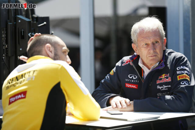 Foto zur News: Cyril Abiteboul mit Red-Bull-Motorsport-Berater Helmut Marko