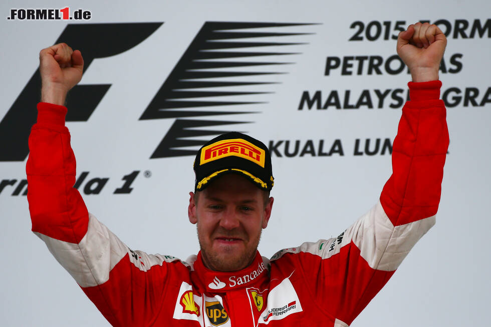 Foto zur News: Emotionale Bilder aus Sepang: So schnell hätte Vettel mit Erfolg nicht gerechnet