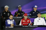 Foto zur News: Donnerstags-Pressekonferenz mit Nico Hülkenberg (Force India), Romain Grosjean (Lotus), Marcus Ericsson (Sauber), Jenson Button (McLaren), Sebastian Vettel (Ferrari) und Felipe Massa (Williams)