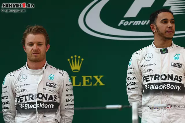Lewis Hamilton und Nico Rosberg (Mercedes AMG Petronas Formula One Team) Foto zur News: Lewis Hamilton und Nico Rosberg (Mercedes AMG Petronas Formula One Team)