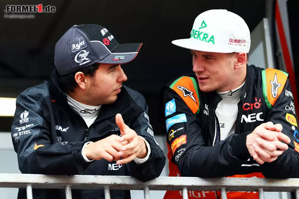 Foto zur News: Sergio Perez (Force India) und Nico Hülkenberg (Force India)